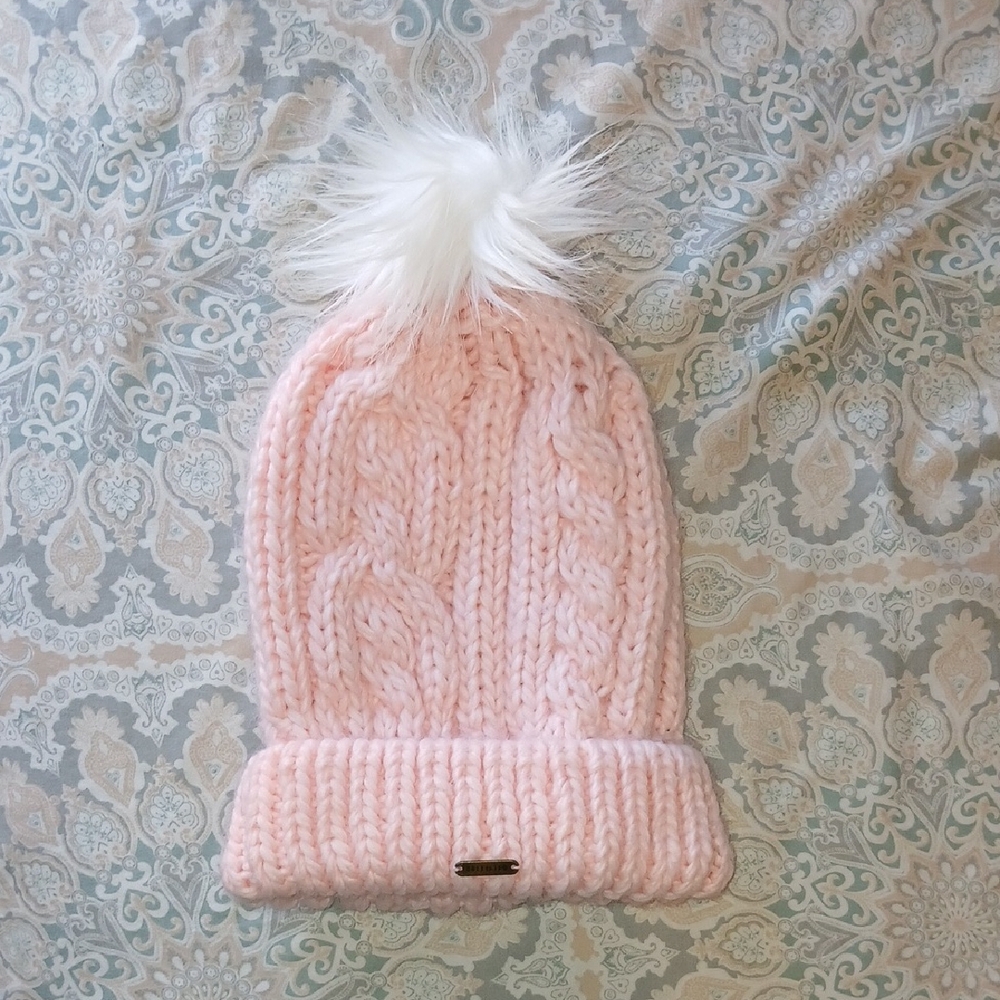 Cozy Pink Knit Beanie with Pom Pom